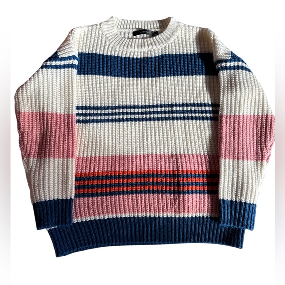 Women’s knit crewneck sweater Multicolor chunky cozy size Small - Picture 2 of 8